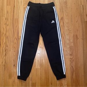 *NWT* adidas Black Jogger Sweatpants with White Side Stripes and Logo